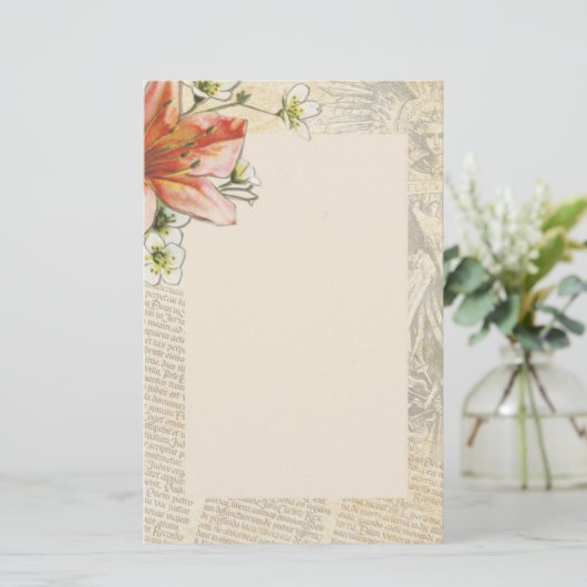 Pasen Lily Latijnse Text Angel Religieuze Briefpapier (Staand voorkant)