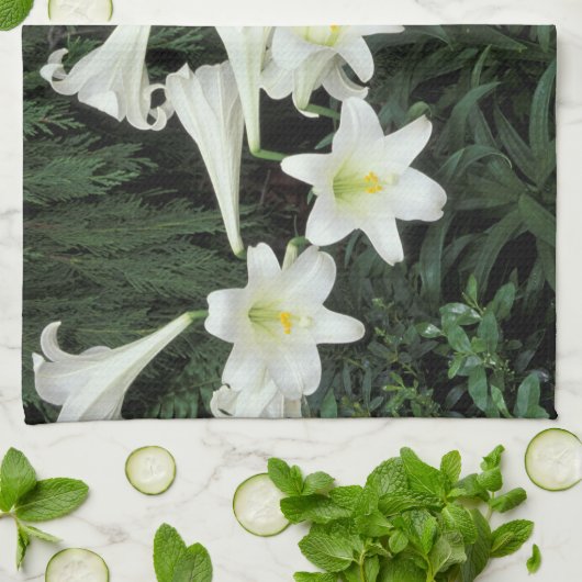 Pasen Lily (Lilium regale) Theedoek (Gevouwen)