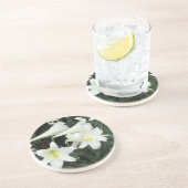 Pasen Lily (Lilium regale) Zandsteen Onderzetter (Zijkant)