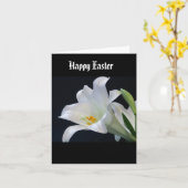 Pasen Lily op zwarte achtergrond Kaart (Gele Bloem)