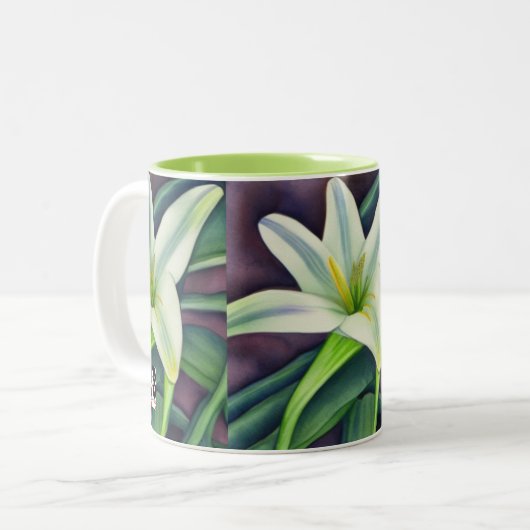 Pasen Lily Tweekleurige Koffiemok (Voorkant links)