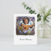 Pasen. Little African American Angel Feestdagenkaart (Staand voorkant)