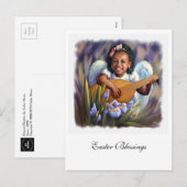 Pasen. Little African American Angel Feestdagenkaart (Voorkant / Achterkant)