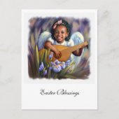 Pasen. Little African American Angel Feestdagenkaart (Voorkant)
