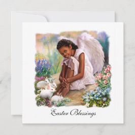 Pasen. Little Afro Angel Flat Kaarten
