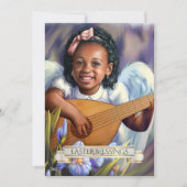 Pasen. Little Angel met Lute Flat Kaart (Voorkant)