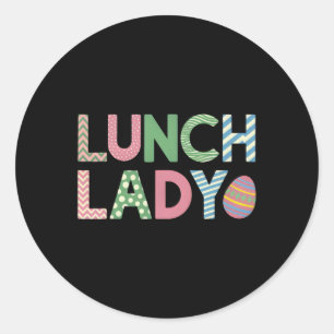 Pasen Lunch Dame Bloemrijke Konijn Meisjes Vrouwen Ronde Sticker