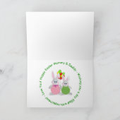 Pasen - Mama & Daddy - Bunnies & Balloons Feestdagen Kaart (Binnen)