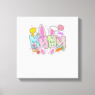 Pasen Mama Konijn Oren Coquette Strik Paashaas  Canvas Afdruk