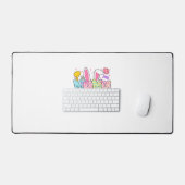 Pasen Mama Konijn Oren Coquette Strik Pasen Konijn Bureaumat (Keyboard & Muis)