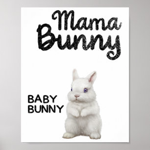 Pasen Mama Konijn T-shirt Paas Zwangerschap Moeder Poster