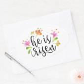 Pasen Matthew 28:6 Hij is Risen Ovale Sticker (Envelop)