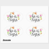 Pasen Matthew 28:6 Hij is Risen Ovale Sticker (Vel)