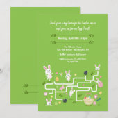 Pasen Maze Egg Hunt uitnodiging (Voorkant / Achterkant)
