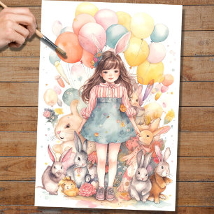 Pasen Meisje 3 Decoupage Papier