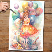 Pasen Meisje 4 Decoupage Papier