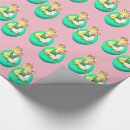 Pasen  Meisje Met Pasen Chick Cadeaupapier