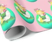 Pasen  Meisje Met Pasen Chick Cadeaupapier (Rol Hoek)