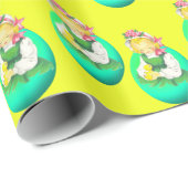 Pasen  Meisje Met Pasen Chick Cadeaupapier (Rol Hoek)