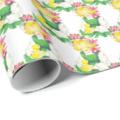 Pasen  Meisje Met Pasen Chick Cadeaupapier (Rol Hoek)