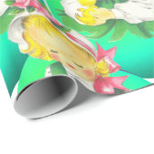 Pasen  Meisje Met Pasen Chick Grote Print Cadeaupapier (Rol Hoek)