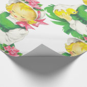 Pasen  Meisje Met Pasen Chick Grote Print Cadeaupapier (Hoek)