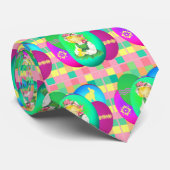 Pasen Meisje Pasen Chick en Pasen Eieren Plaid Stropdas (Opgerold)