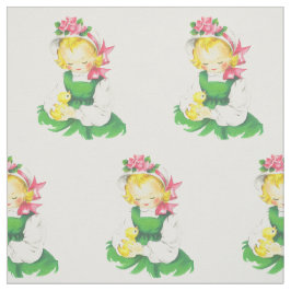 Pasen  Meisje Pasen en Pasen Chick 4.5" Stof