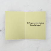 Pasen met bewerkbare konijn en bladeren kaart (Binnen)