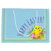 Pasen met bloemen groot cadeauzakje (Achterkant)