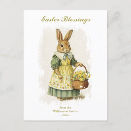 Pasen met  Bunny Rabbit aangepaste tekst Feestdagenkaart