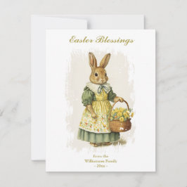 Pasen met  Bunny Rabbit aangepaste tekst Feestdagenkaart