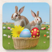 Pasen met Bunny voor een positieve stemming Bier Onderzetter (Voorkant)