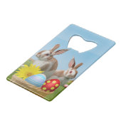 Pasen met Bunny voor een positieve stemming Creditkaart Flessenopener (Voorkant Gekanteld)
