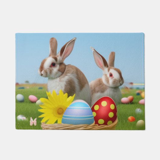 Pasen met Bunny voor een positieve stemming Deurmat (Voorkant)