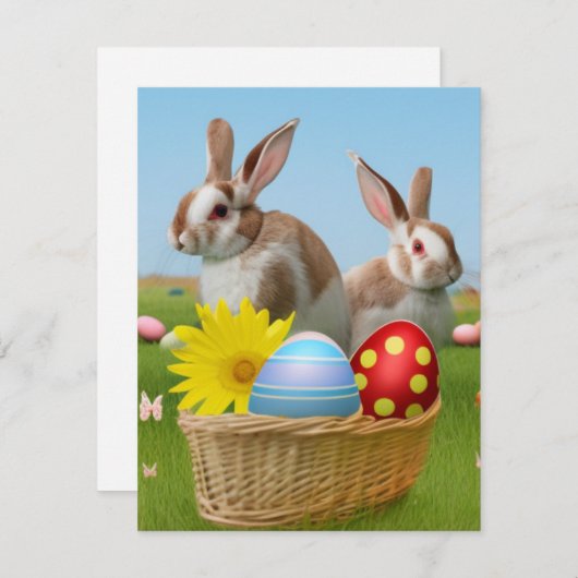 Pasen met Bunny voor een positieve stemming Informatiekaartje (Voorkant / Achterkant)