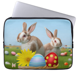 Pasen met Bunny voor een positieve stemming Laptop Sleeve