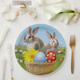Pasen met Bunny voor een positieve stemming Papieren Bordje