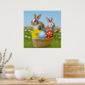 Pasen met Bunny voor een positieve stemming Poster (Keuken)