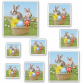 Pasen met Bunny voor een positieve stemming Sticker (Voorkant)