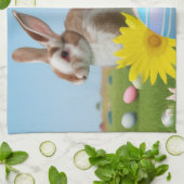 Pasen met Bunny voor een positieve stemming Theedoek (Gevouwen)