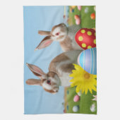 Pasen met Bunny voor een positieve stemming Theedoek (Verticaal)