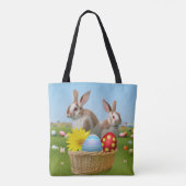 Pasen met Bunny voor een positieve stemming Tote Bag (Achterkant)
