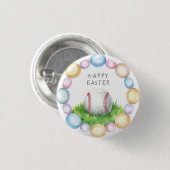 Pasen met honkbal thema ronde button 3,2 cm (Voorkant /achterkant)