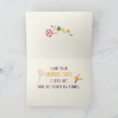 Pasen met hoop en vrolijke olifant en bloemen kaart (Binnen)