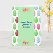 Pasen met kleurrijke eieren voor opa en opa kaart (Gele Bloem)