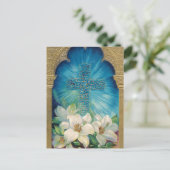 Pasen Met Kruis en Lelies Feestdagenkaart (Staand voorkant)