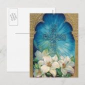 Pasen Met Kruis en Lelies Feestdagenkaart (Voorkant / Achterkant)