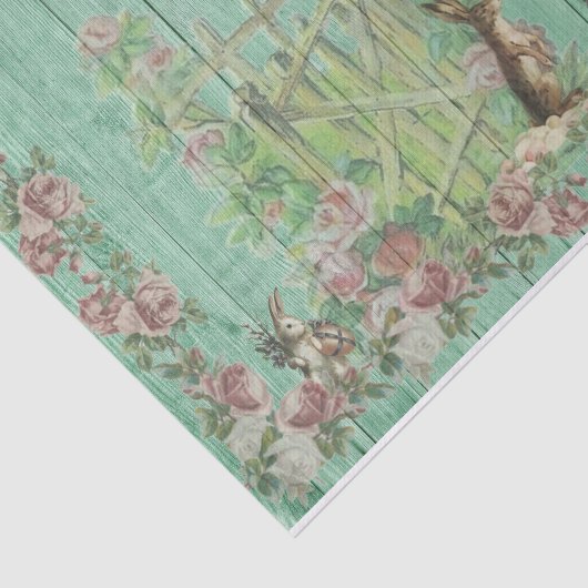 Pasen met meisjes, poppen en konijnen Tissuepapier (Detail)