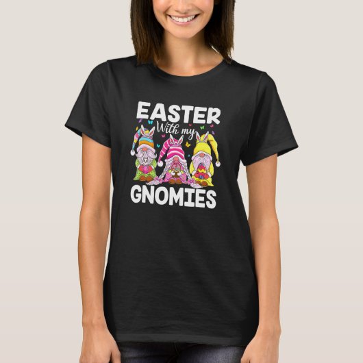 Pasen met mijn Gnomies Bunny Ears Egg Happ T-shirt (Voorkant)